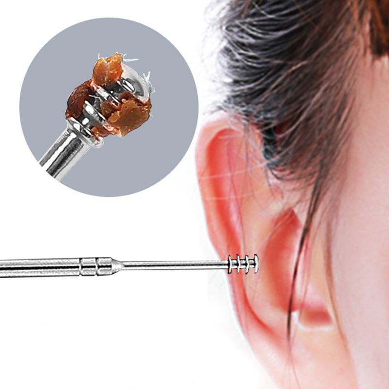 [Hàng mới về] Bộ 6 dụng cụ lấy ráy tai bằng thép không gỉ nhỏ gọn tiện dụng