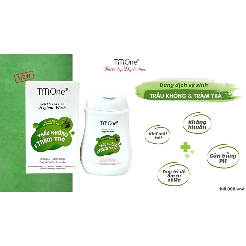 Dung dịch vệ sinh phụ nữ TITIONE chiết xuất trầu không, tràm trà