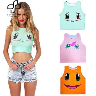 Áo croptop in hình nhân vật hoạt hình