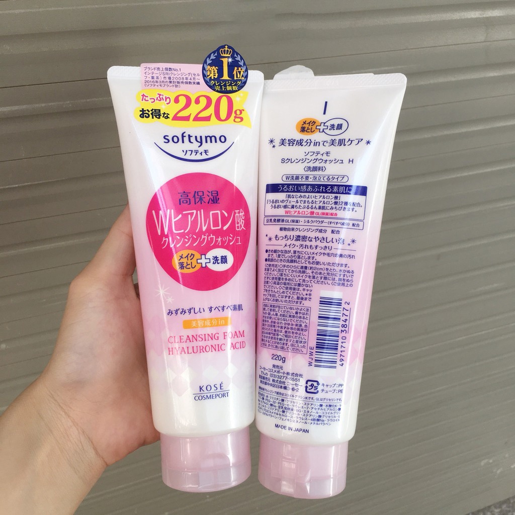Sữa Rửa Mặt 2in1 Kose Softymo Dưỡng Trắng Mềm Mịn Da  Nhật Bản - Tuýp 220g