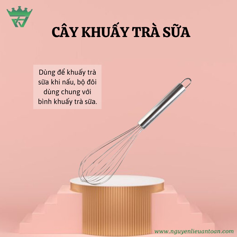 Cây Đánh Bột, Khuấy Trà Sữa INOX 18inch