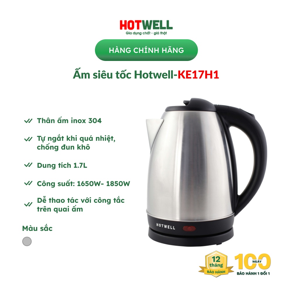 Ấm siêu tốc Hotwell 1.7L KE17H1