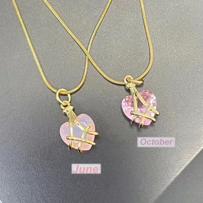 Mặt Vòng cổ Hình Trái Tim Đính Đá Zircon