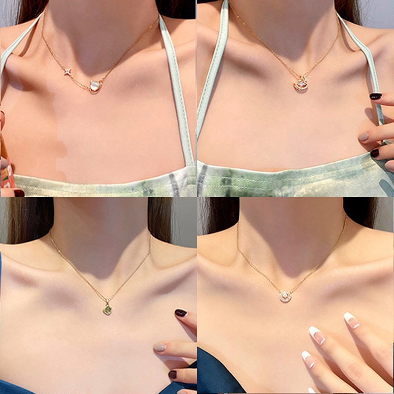 Dây chuyền hình trái tim hành tinh đính kim cương đơn giản cho nữ