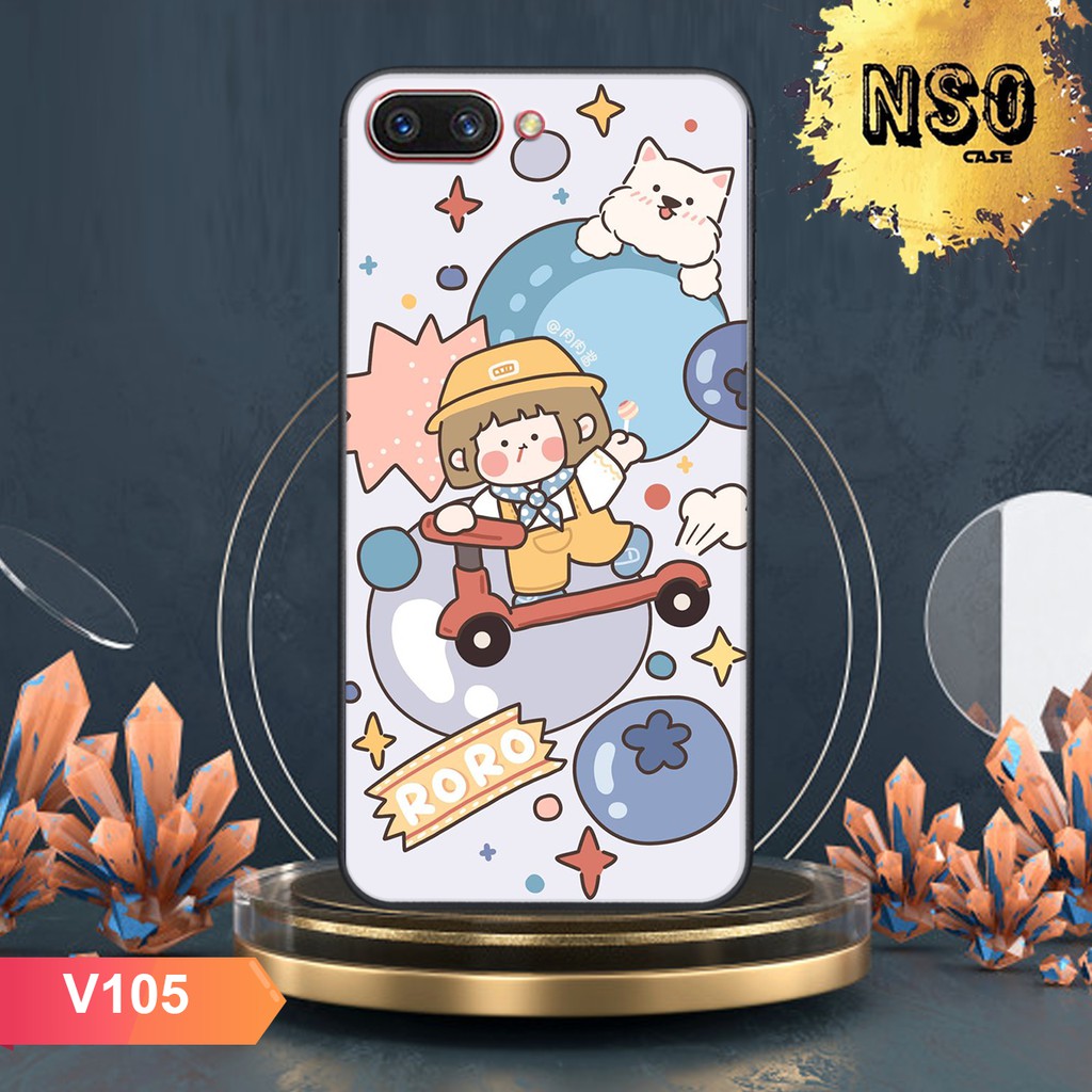 Ốp lưng Oppo A3s - Oppo A1k - Realme c2 In Hình Roro Jump Siêu Đáng Yêu