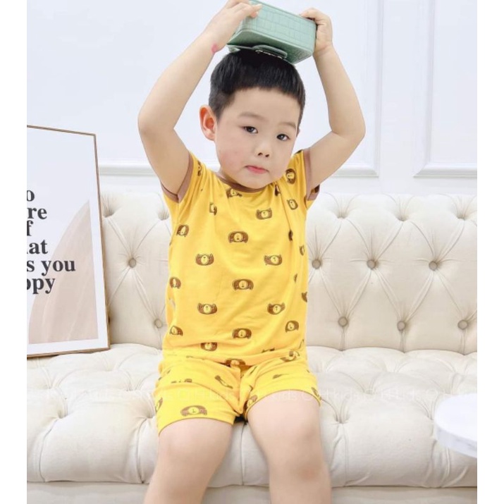 Bộ bé trai bé gái tay ngắn minky mom chất thun lạnh