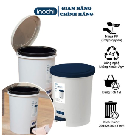 Thùng Rác Đạp Tròn Hiro 6L-12L Chính Hãng Inochi