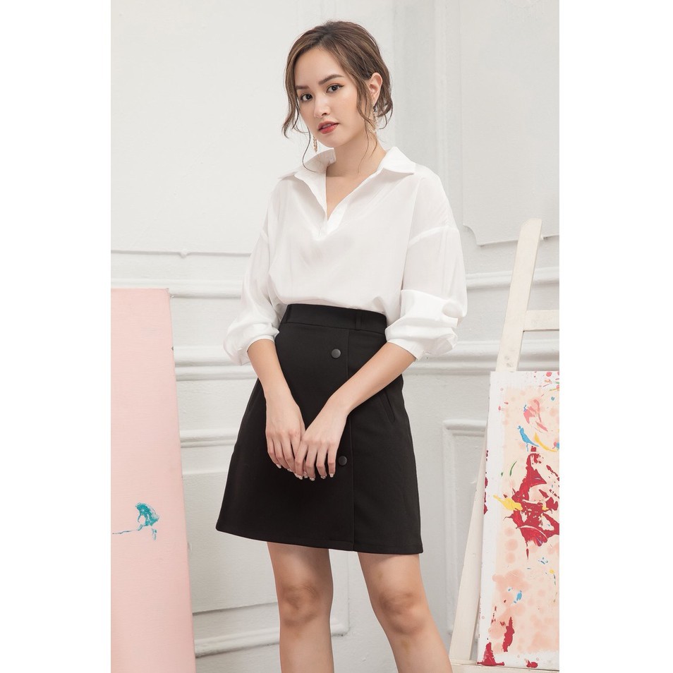 [Sale 50%]  [CAO CẤP] Chân váy xòe chữ A phối nút CV04 [HÀNG XUẤT NHẬT-HÀN QUỐC]  [Xuất Khẩu] | BigBuy360 - bigbuy360.vn