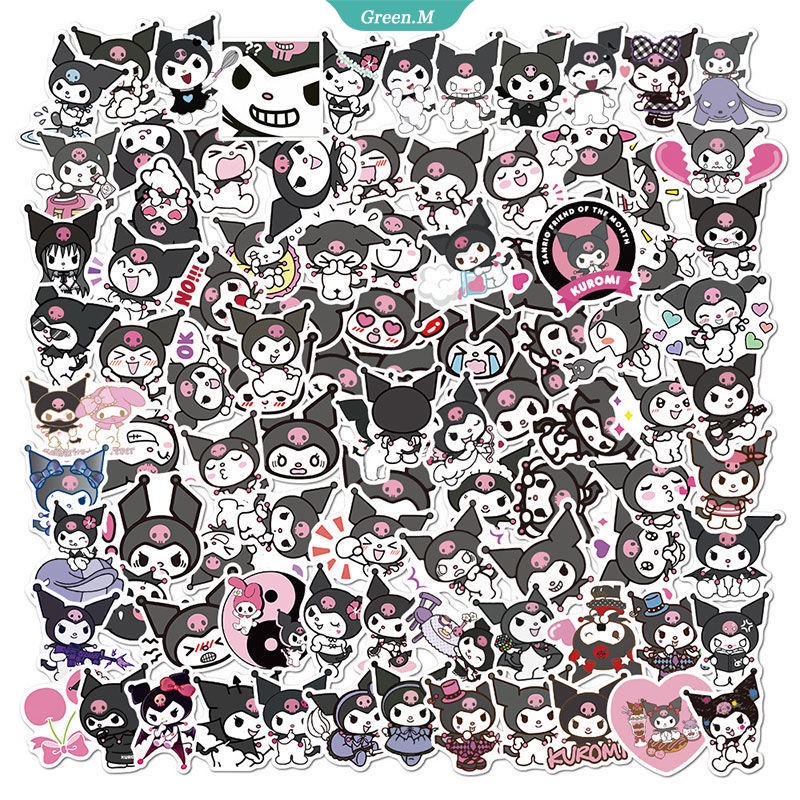 Gói 50 Miếng Dán Trang Trí Xe Hơi Hình Kuromi My Melody Cinnamoroll Kittys Sanrioed