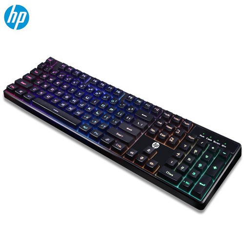 Bàn phím giả cơ HP K300 led đa màu - phím cao chống nước,bấm cực êm