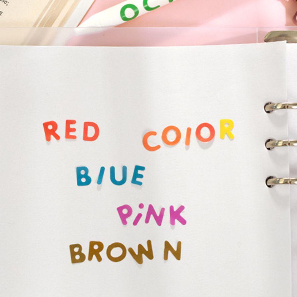 AUGUSTINA Miếng Dán Trang Trí Sổ Tay / Nhật Ký / Sổ Tay Họa Tiết Chữ Cái Hoạt Hình Nhiều Màu DIY