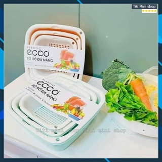 Bộ rổ đa năng ecco, sét 6 món gồm 3 rổ và 3 chậu nhựa ecco