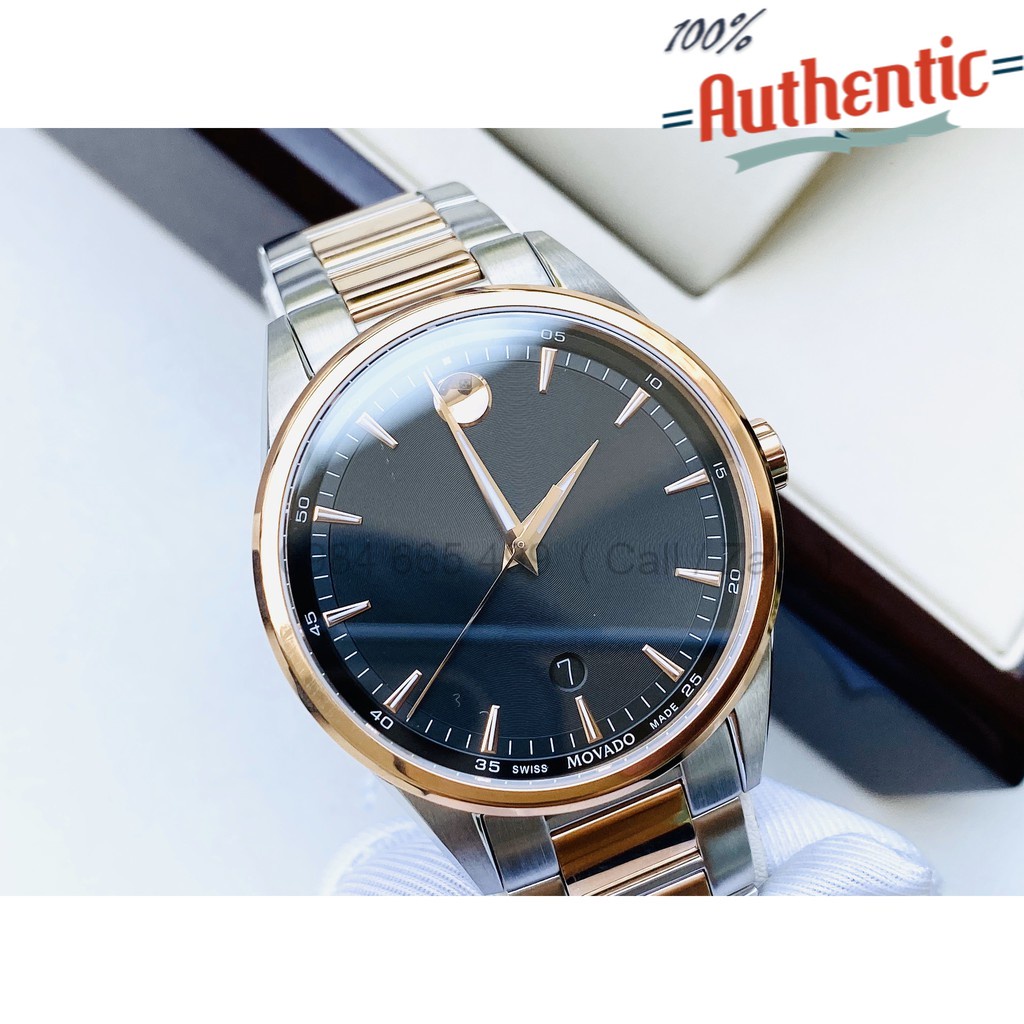 Đồng Hồ Nam Movado Quartz Black Dial Two-tone 0607359