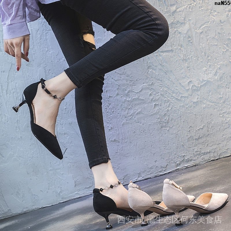 Giày Cao Gót Mũi Nhọn Gót Thấp 3cm Dễ Phối Đồ Thời Trang Xuân Hè Phong Cách Mới Cho Nữ 2022 #6