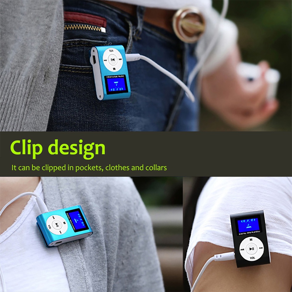 Máy nghe nhạc mp3 mini VIRWIR hỗ trợ thẻ nhớ micro TF dung lượng 16gb
