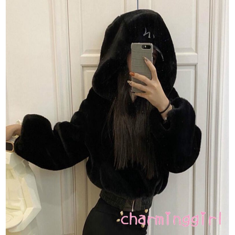 Áo khoác lông dài tay màu sắc thời trang cá tính dành cho nữ