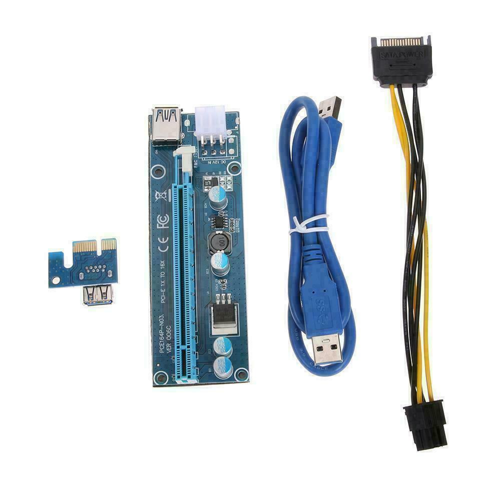 Dây Cáp Thẻ Mở Rộng Pci-e Pci Express Riser 1x 4x 8x 16x Gpu Usb 3.0 Sata 6pin