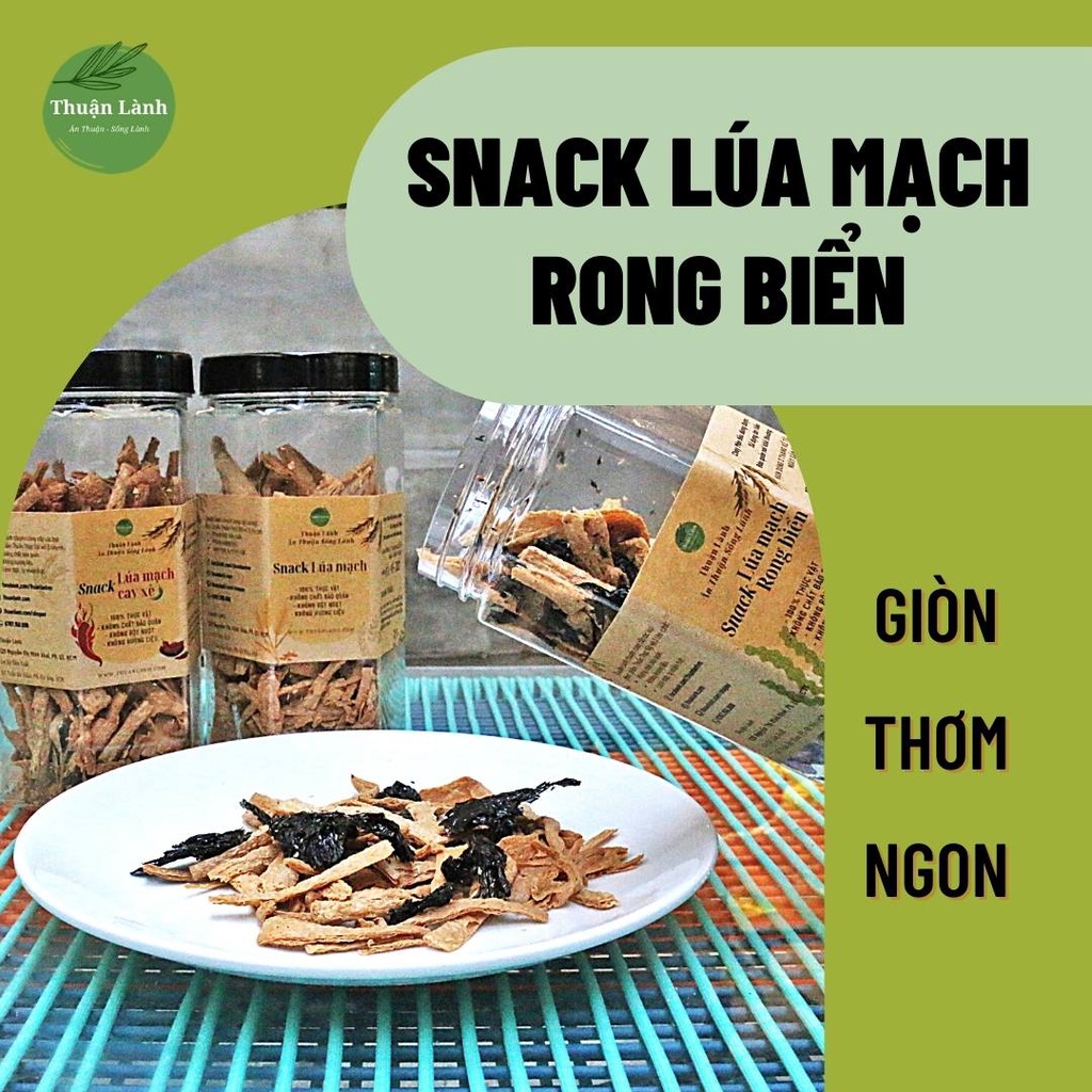 Snack Lúa Mạch Rong Biển - Thuận Lành - Ăn vặt healthy, thuần thực vật, giảm cân