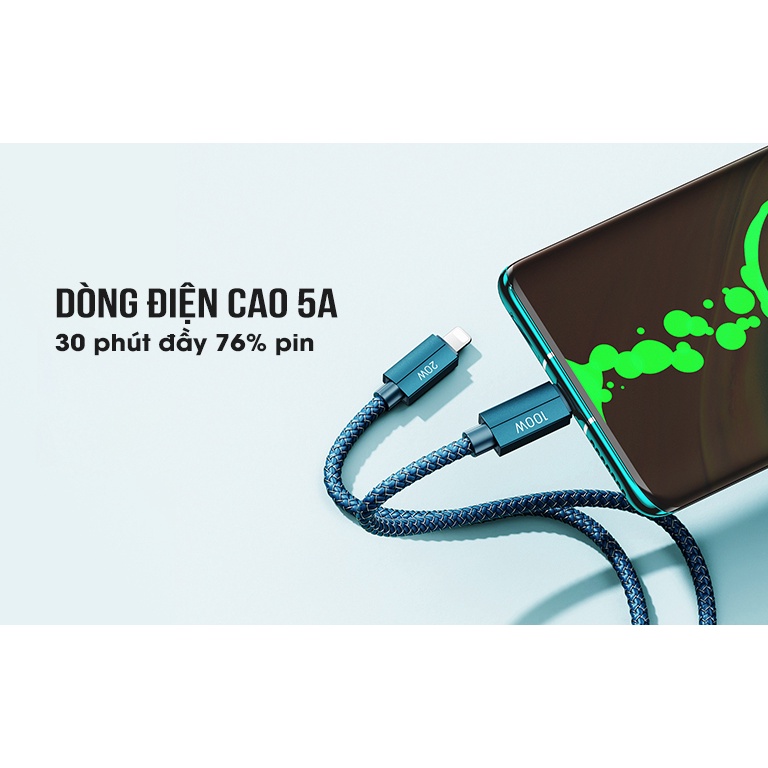 Cáp Sạc Nhanh Đa Năng 2in1 Type C to C+L 100W Remax RC-093T