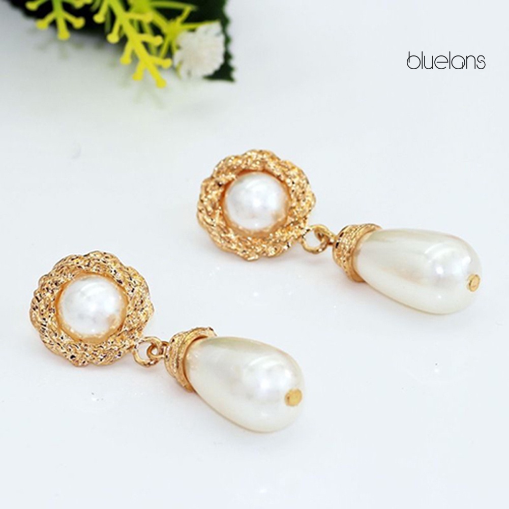 Bông Tai Dáng Dài Đính Ngọc Trai Giả Sang Trọng Cho Nữ