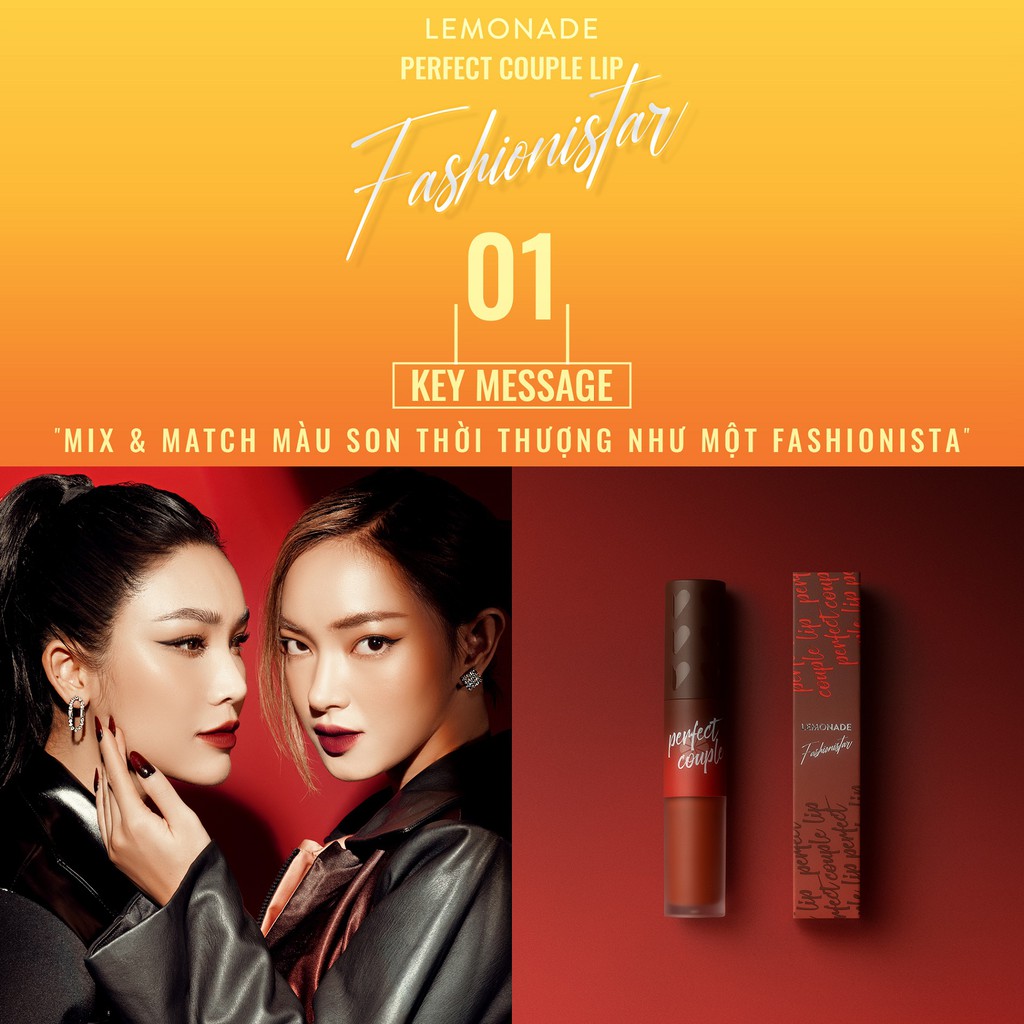 Combo Lemonade Phấn nước siêu kiềm dầu Supermatte Cushion 15g và Son kem Perfect Couple Lip Fashionistar 8g