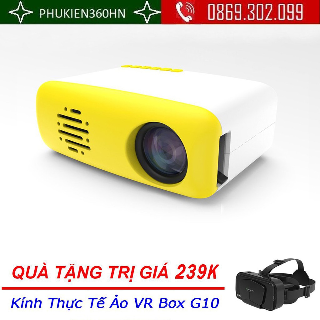 (QUÀ TẶNG 239K) Máy chiếu mini cầm tay CS-03 Hỗ Trợ Độ Phân Giải 480p Kết Nối Điện Thoại, Máy Tính