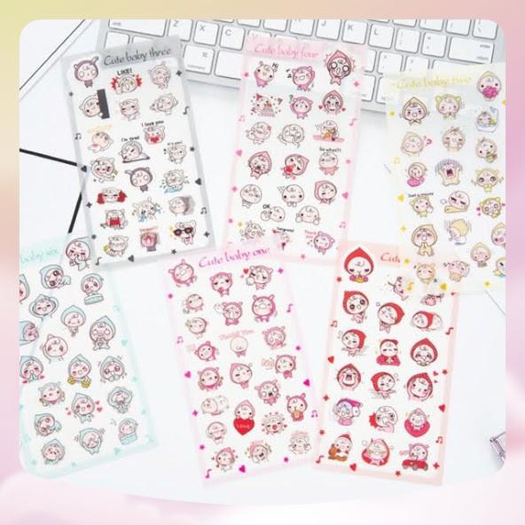 set 6 tấm sticker cute baby