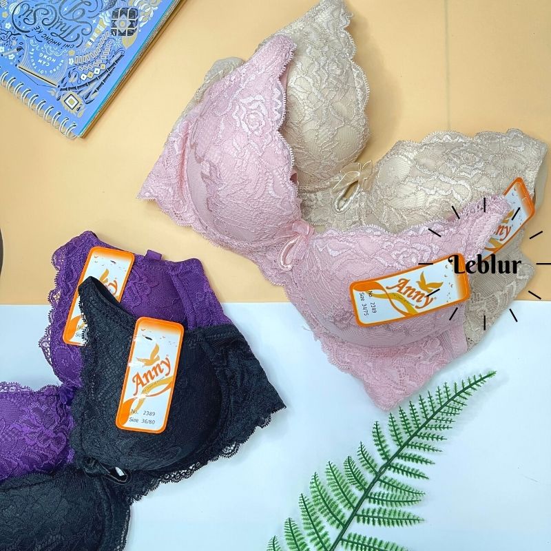 Áo ngực ren quả nhỏ cúp A, áo lót Thái Lan có gọng, nội y mút mỏng Anny 2389, Leblur