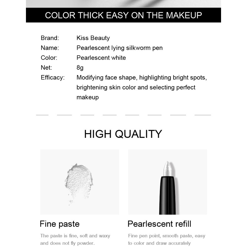 [Hàng mới về] Bút kẻ mắt Kiss Beauty đầu xoay tự động ánh ngọc trai lấp lánh chống thấm nước cao cấp | BigBuy360 - bigbuy360.vn
