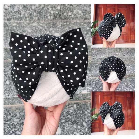 Nón turban cho bé freesize từ 5-12 ký (kèm tóc giả)