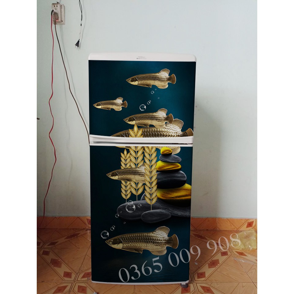 Miếng dán tủ lạnh cá chép rồng