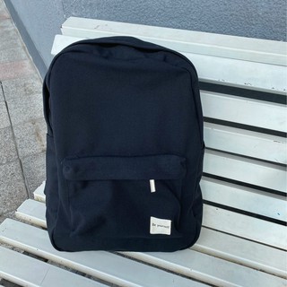 Balo BLACK TEA vải canvas mộc màu đen Tadi house style Korea