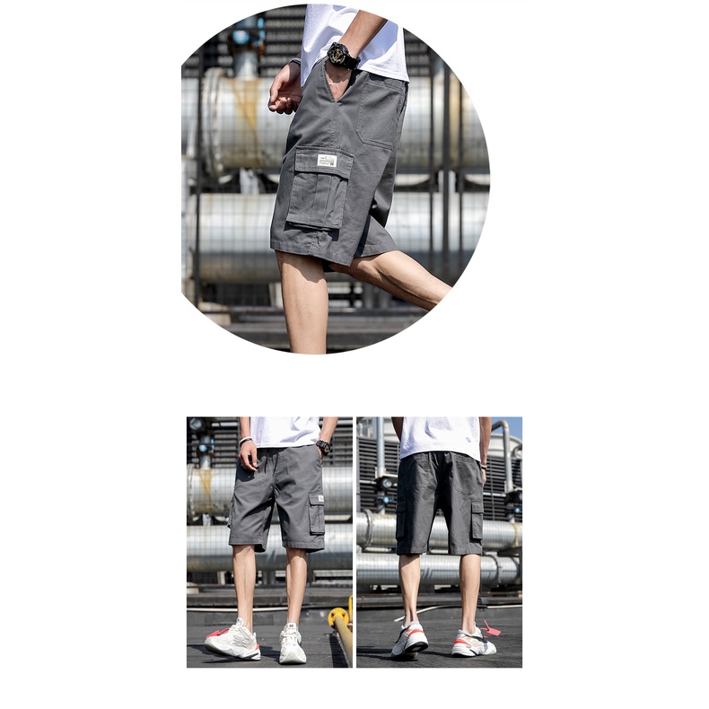 Quần ngắn 100% cotton phối dây rút thời trang dành cho nam cỡ M-7XL