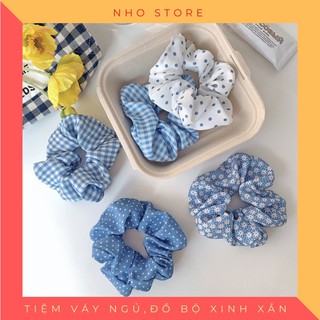 Chun buộc tóc crunchies hàn quốc 💖hot trend💖phụ kiện tóc crunchies vải đũi linen nhiều màu cute