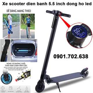 Xe điện scooter - xe điện gấp gọn bánh 5,5 inh đồng hồ led