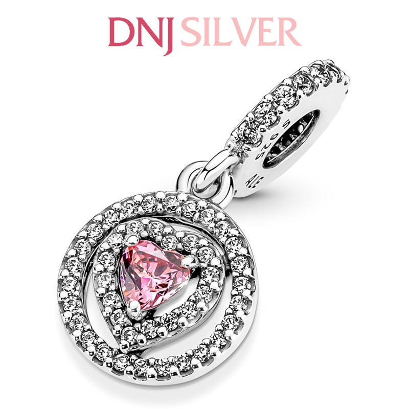 [Hàng cao cấp] Charm bạc 925 cao cấp, hàng chuẩn bạc - Charm Sparkling Double Halo Heart thích hợp để mix vòng tay charm