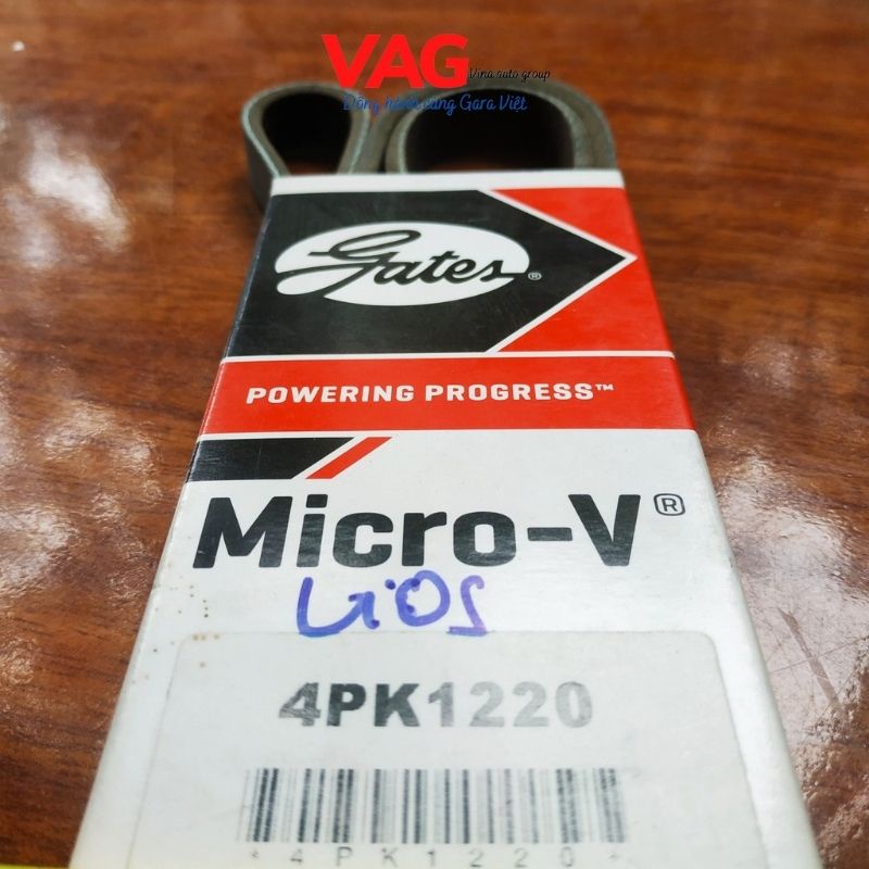 Dây Curoa Gates 4PK1220 Vios lái điện 1.5 2007 – 2014, Yaris 1.5 2009 - 2013 chính hãng Gates - Mỹ