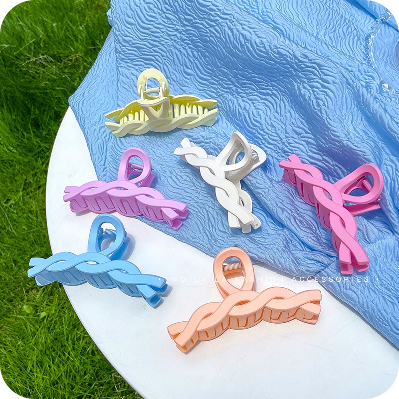 Kẹp bấu tóc bện màu mùa hè thời trang