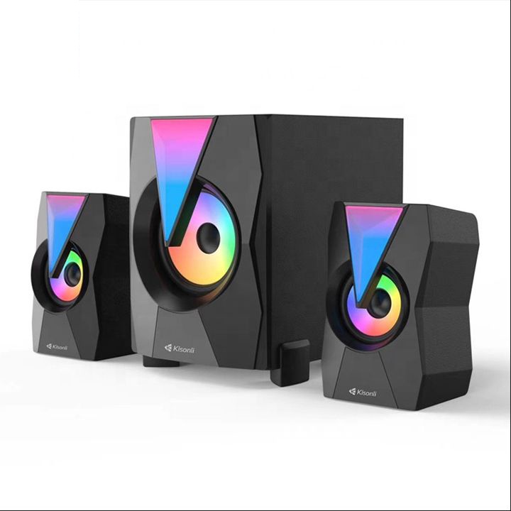 Loa vi tính 2.1 kiêm bluetooth Kisonli TM-4000U led RGB hỗ trợ USB/TF/Thẻ nhớ (đen) Phụ kiện 1986