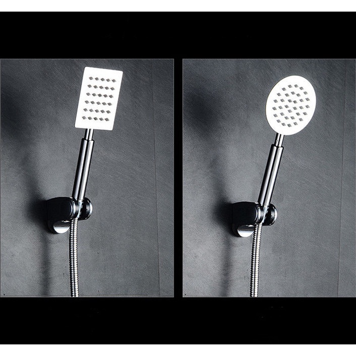 Đầu vòi sen, Tay sen chất liệu inox mờ Vuông dẹt - QM.TS034