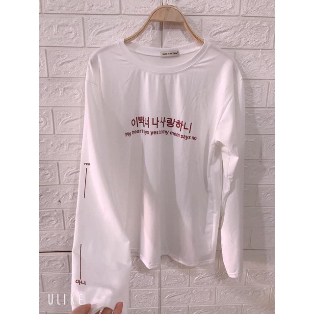 Hot Sale SIÊU RẺ Áo thun dài tay KOREA in chứ Yes-No
