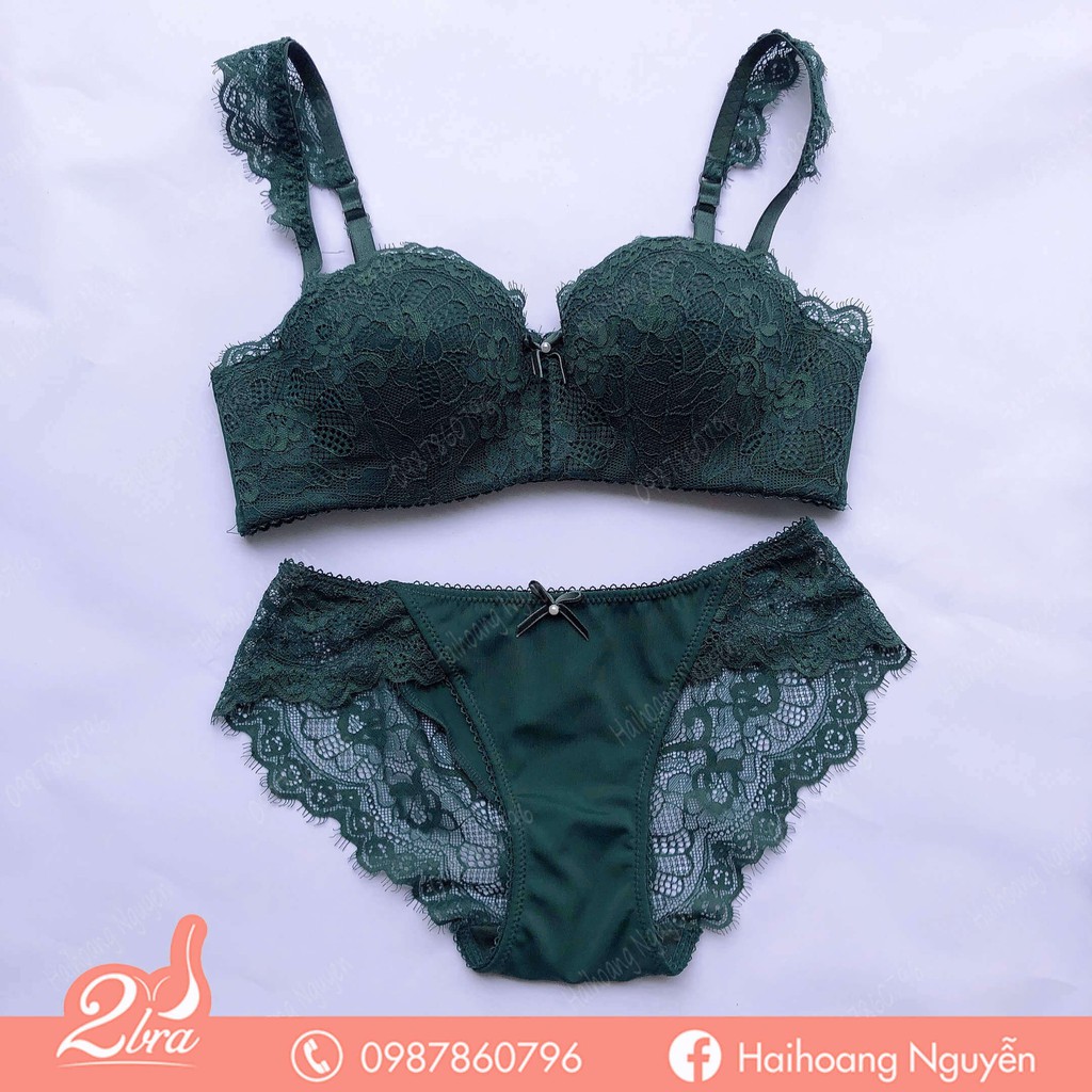 Bộ đồ lót B006 Mandhari ren bèo cup ngang có gọng đệm vừa