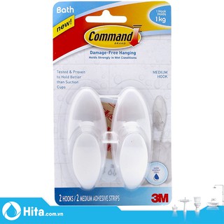 Móc treo dán tường phòng tắm 1kg vỉ 2 cái command-3m xa006713383