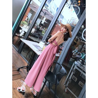 Váy maxi 2 dây thắt nơ lưng