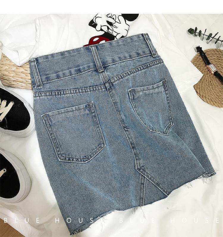 Chân Váy Denim Thêu Họa Tiết Chuột Mickey Xinh Xắn Dành Cho Nữ | BigBuy360 - bigbuy360.vn