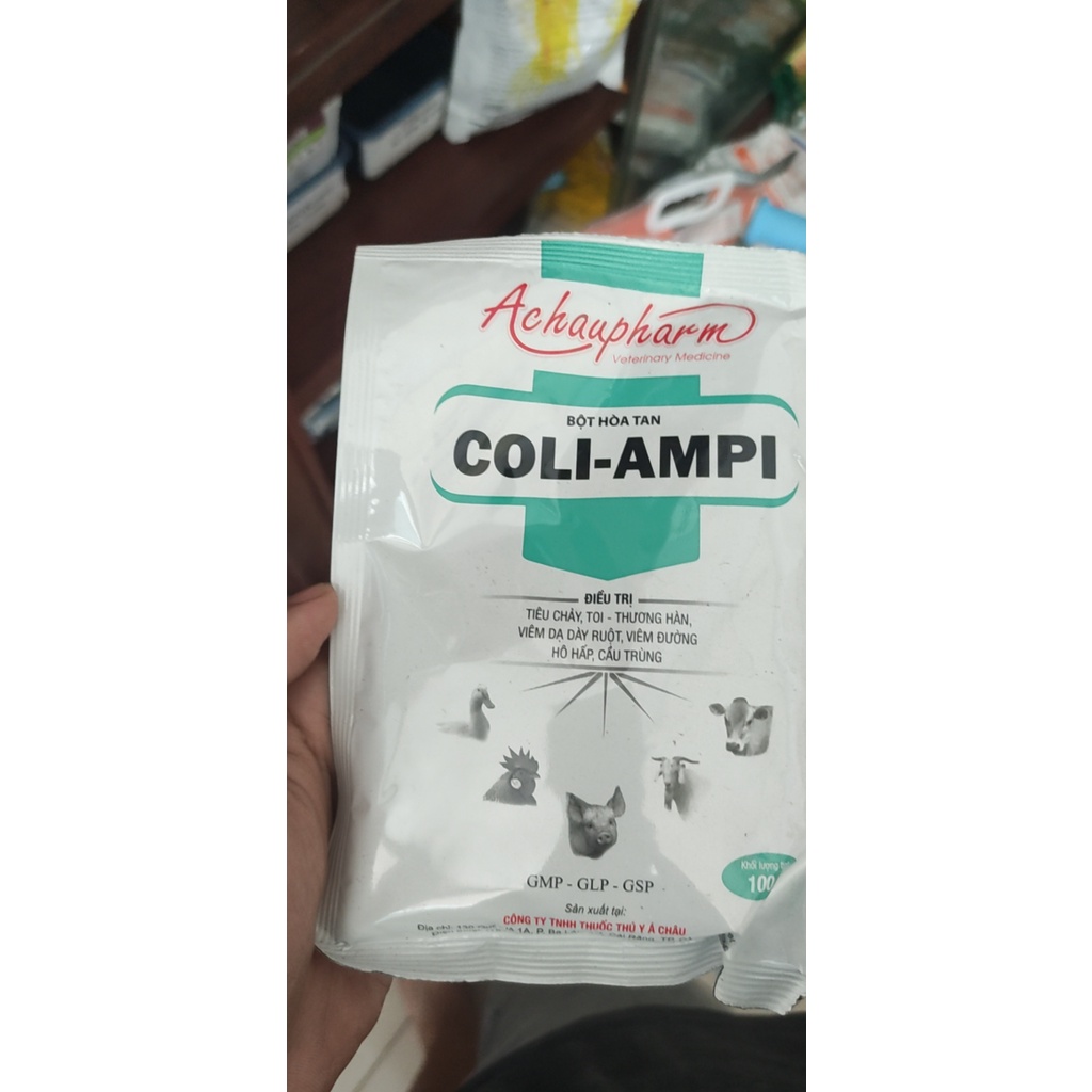 Coli-Ampi 100g á châu ecoli, toi gà, gà rù, phân trắng . Phân xanh.