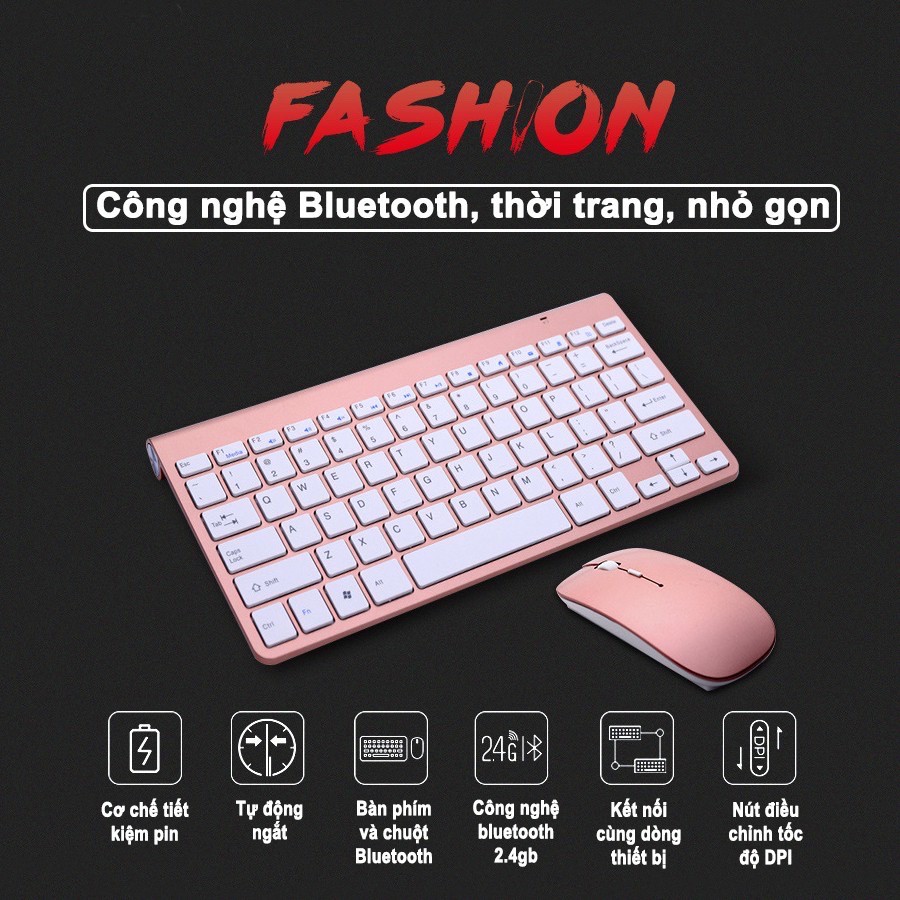 [KẾT NỐI KHÔNG DÂY] Bàn Phím và Chuột Không Dây Chống Thấm Nước 2.4G dùng cho laptop, máy tính pc [ BH 6 THÁNG ]