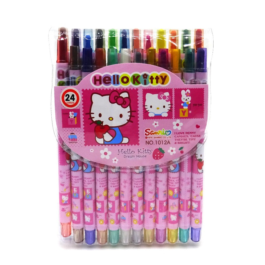 Bút Sáp vặn Hello Kitty 1012A - 24 Màu