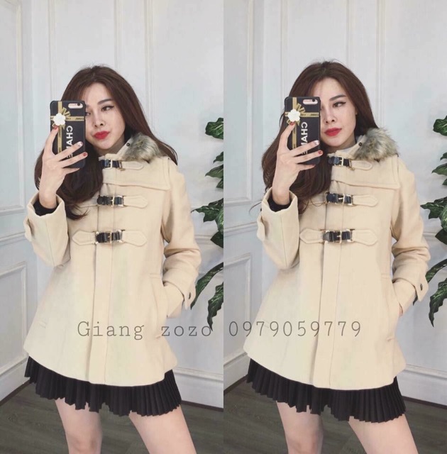 Áo dạ mũ lông
