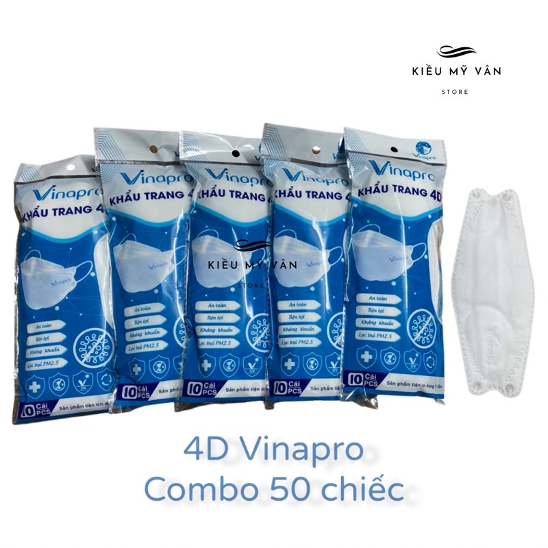 Sỉ Thùng 300 cái Khẩu Trang KF94 4D Vinapro